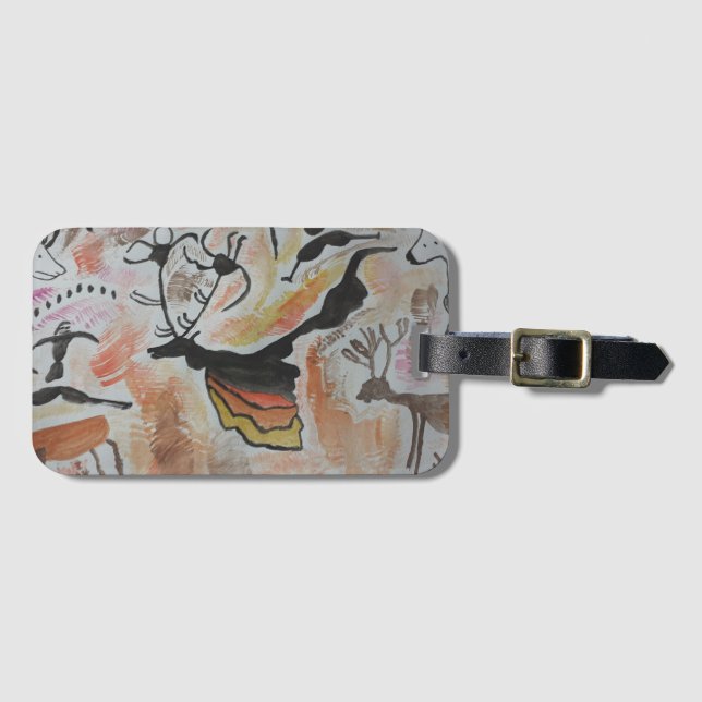 Etiqueta Para Maletas Resumen de arte rupestre (Anverso horizontal)