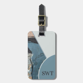 Etiqueta Para Maletas Resumen de medios mixtos Código QR en monograma az