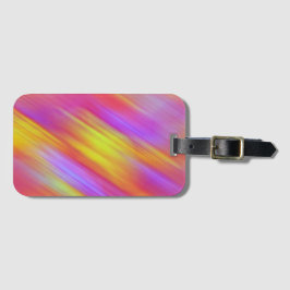 Etiqueta Para Maletas Resumen de Neon Brillante Rojo Rosa Amarillo