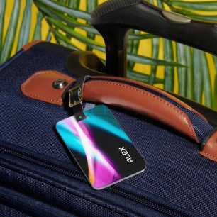 Etiqueta Para Maletas Resumen del estuche para iPhone dinámico de cian,