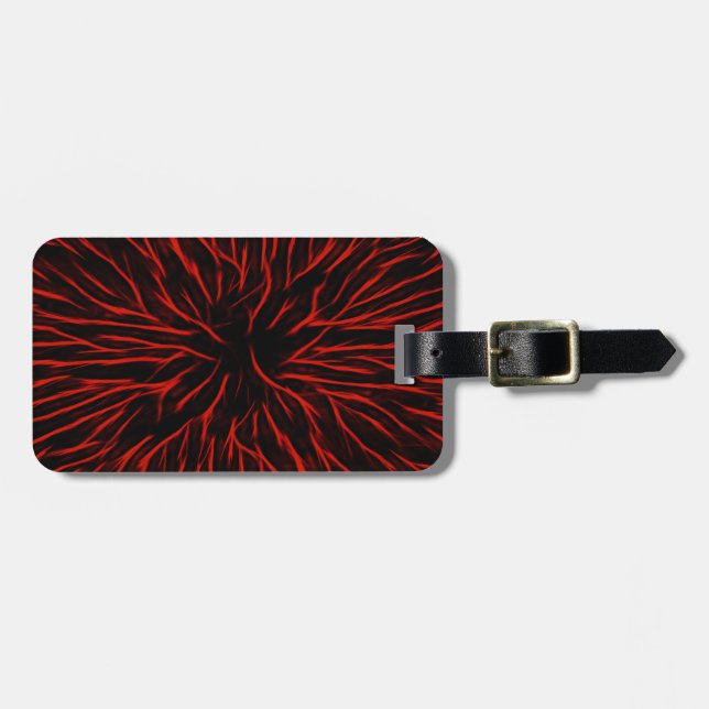 Etiqueta Para Maletas Resumen del llamativo incendio rojo intenso (Frente Horizontal)