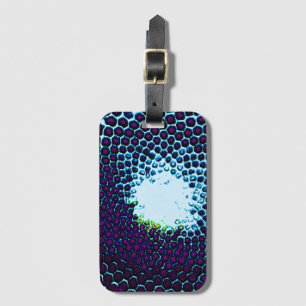 Etiqueta Para Maletas Resumen Diseño de Honeycomb azul y púrpura