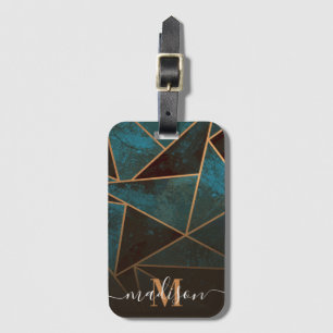 Etiqueta Para Maletas Resumen geométrico de mármol