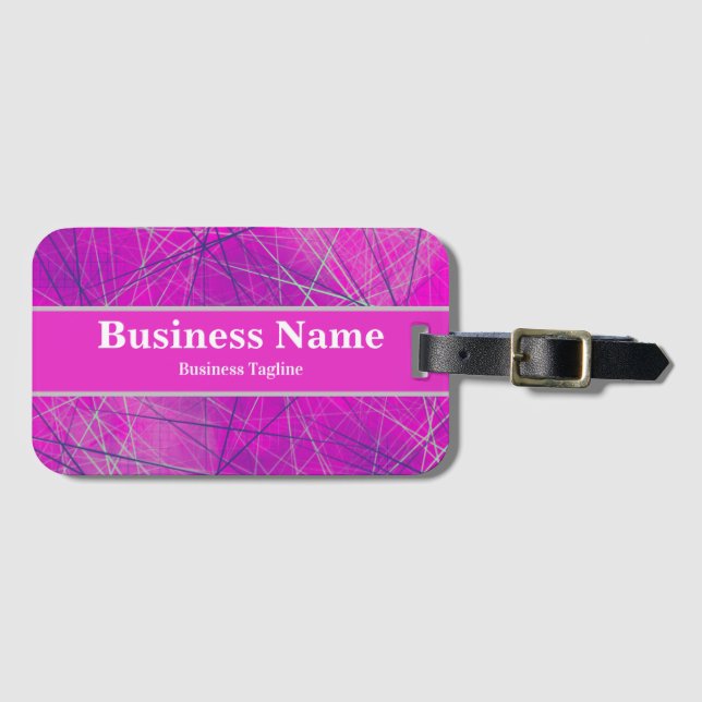 Etiqueta Para Maletas Resumen geométrico moderno rosa, azul y gris (Anverso horizontal)