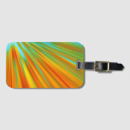 Etiqueta Para Maletas Resumen naranja amarillo rojo rayas verdes en azul