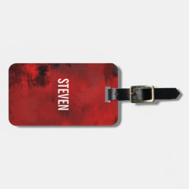 Etiqueta Para Maletas Resumen negro y rojo moderno - Misterioso oscuro