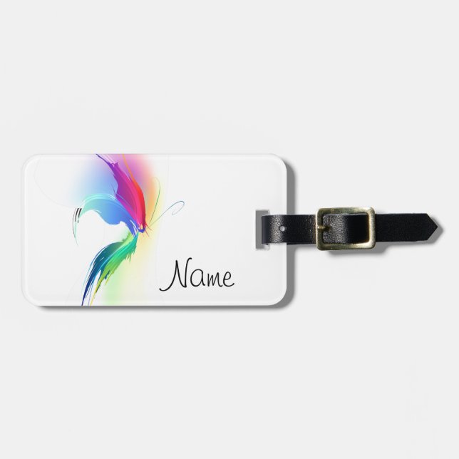 Etiqueta Para Maletas Resumen Paint Splatt Butterfly (Frente Horizontal)