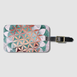 Etiqueta Para Maletas Resumen Rosa Verde azulado Patrón Rosette de color