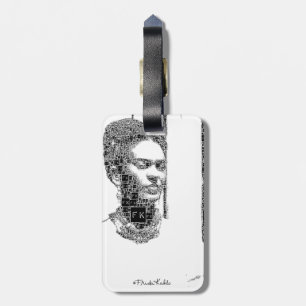 Etiqueta Para Maletas Retrato blanco y negro de Frida Kahlo