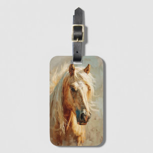 Etiqueta Para Maletas Retrato de caballo de Palomino