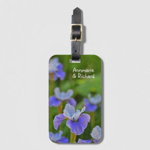 Etiqueta Para Maletas Retrato De Flor De Iris Azul Personalizado