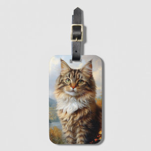 Etiqueta Para Maletas Retrato de Maine Coon Kitten