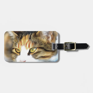 Etiqueta Para Maletas Retrato de Mascota realista de gato de calico amar