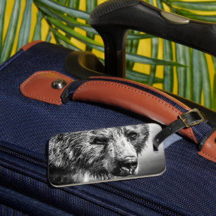 Etiqueta Para Maletas Retrato de oso pardo