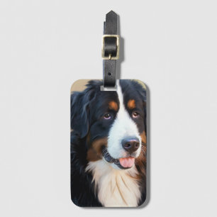 Etiqueta Para Maletas Retrato de perro de montaña de Bernese