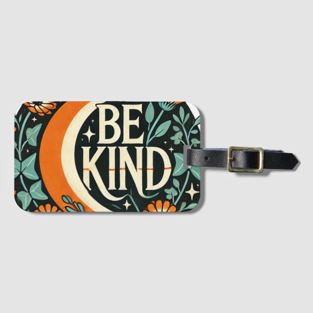 Etiqueta Para Maletas Retro Be Kind (Anverso horizontal)