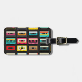 Etiqueta Para Maletas Retro Cassette Tape Pattern – Vintage Music 