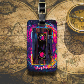 Etiqueta Para Maletas Retro Cassette Vibes
