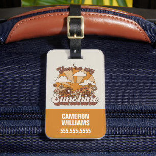 Etiqueta Para Maletas Retro Groovy   Eres mi Sunshine
