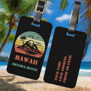 Etiqueta Para Maletas Retro Hawaii personalizado