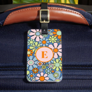 Etiqueta Para Maletas Retro Jardín alegre Floral 60s personalizada