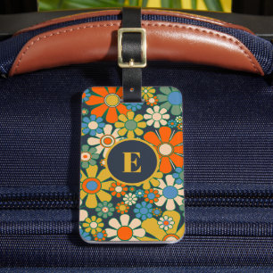 Etiqueta Para Maletas Retro Jardín alegre Floral 60s personalizada