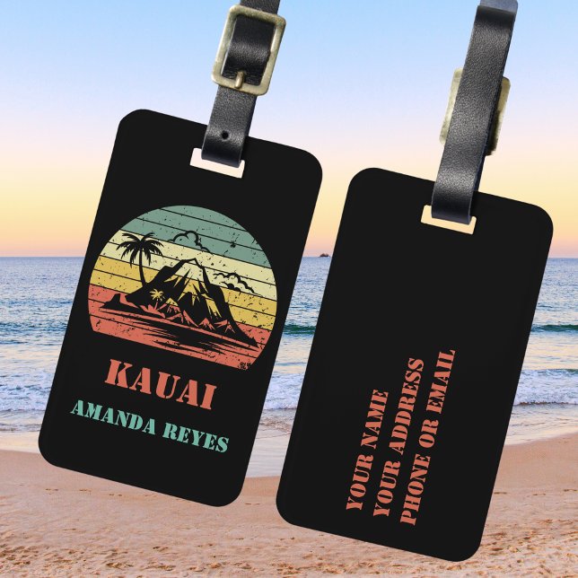 Etiqueta Para Maletas Retro Kauai personalizado (Subido por el creador)