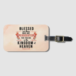 Etiqueta Para Maletas Retro Matthew 5:10 Poppies Watercolor