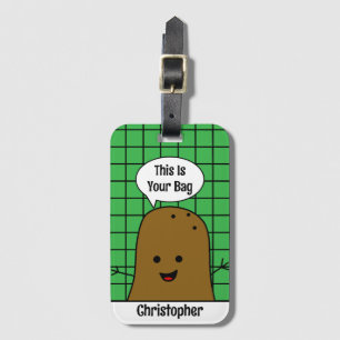 Etiqueta Para Maletas Retro, Patata Marrón, Tu Bolsa, Personalizado