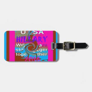 Etiqueta Para Maletas Retro USA Stronger Together Resumen Imprimir arte