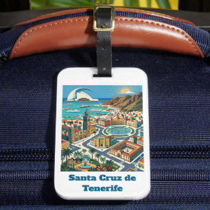 Etiqueta Para Maletas Retro Vintage Santa Cruz de Tenerife Ciudad