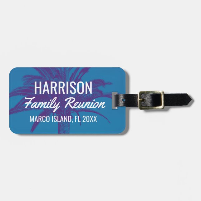 Etiqueta Para Maletas Reunión de familia tropical de la isla (Frente Horizontal)