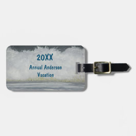 Etiqueta Para Maletas Reunión de verano de fotografía de playa familiar 