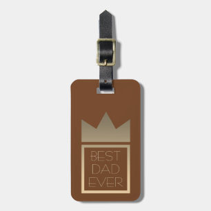 Etiqueta Para Maletas Rey elegante Crown Best Dad Ever del oro