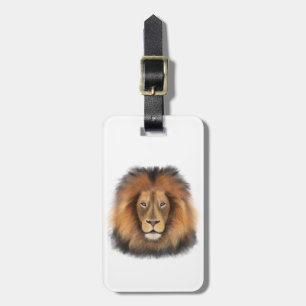 Etiqueta Para Maletas rey león del jungla realista masculino acuarela