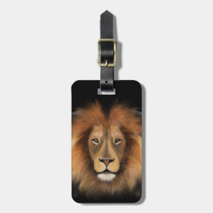 Etiqueta Para Maletas rey león del jungla realista masculino acuarela