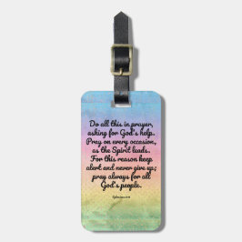 Etiqueta Para Maletas Rezo del verso de la biblia del arco iris del 6:18
