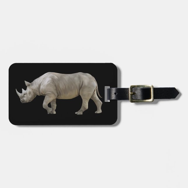 Etiqueta Para Maletas Rhinocerose animado (Frente Horizontal)