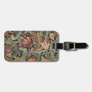 Etiqueta Para Maletas Rica Tapicería de Brocado Floral Antiguo Victorian