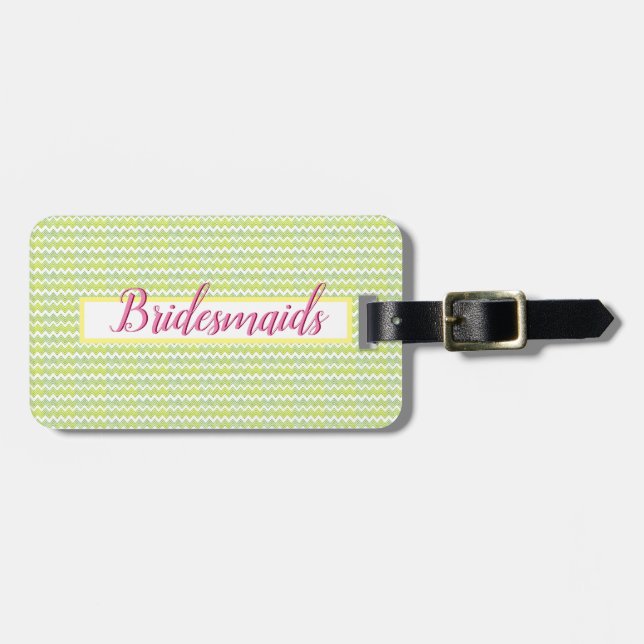 Etiqueta Para Maletas Rick Rack Bridesmaid (Frente Horizontal)