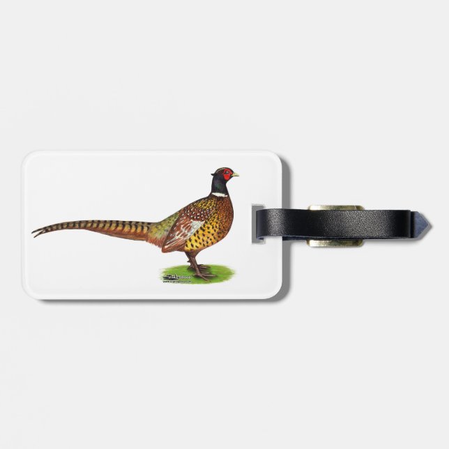 Etiqueta Para Maletas Ringneck Pheasant Rooster (Atrás Horizontal)