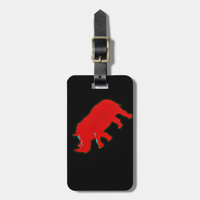 Etiqueta Para Maletas rinoceronte rojo (Frente Vertical)
