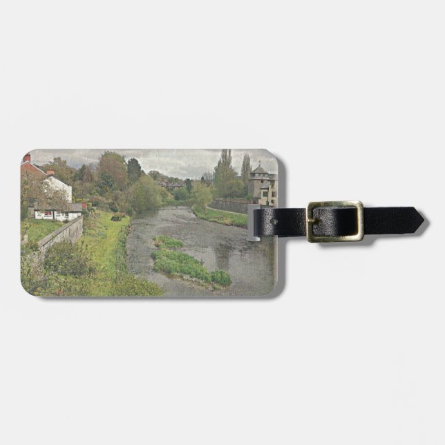 Etiqueta Para Maletas Río Hafren en Newtown, Powys (Frente Horizontal)