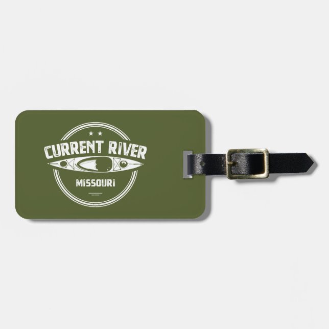 Etiqueta Para Maletas Río Missouri Kayak (Frente Horizontal)