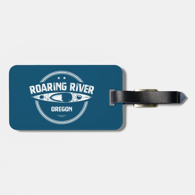 Etiqueta Para Maletas Río Roaring Oregon Kayak (Atrás Horizontal)