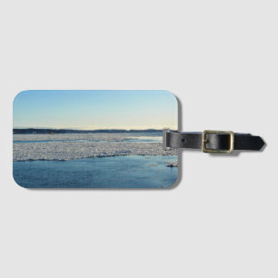 Etiqueta Para Maletas Río San Lorenzo en invierno, Quebec, Canadá