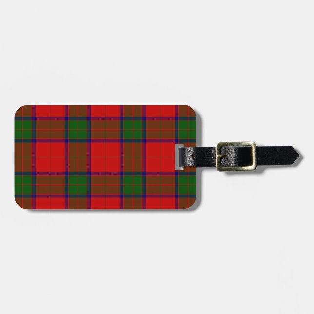 Etiqueta Para Maletas Robertson tartan platillo rojo (Frente Horizontal)