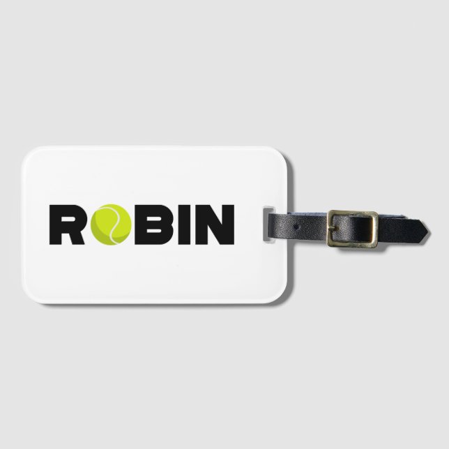 Etiqueta Para Maletas Robin Tennis (Anverso horizontal)
