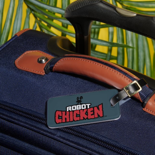 Etiqueta Para Maletas Robot Chicken Logo (Anverso In situ 3)