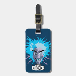 Etiqueta Para Maletas Robot Chicken Scientist Head Graphic